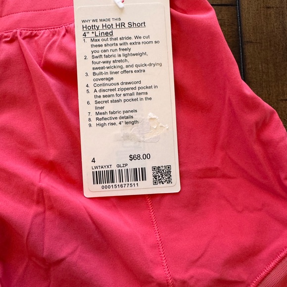 lululemon Hotty Hot Shorts 4” | Size 4 | Glazed Pink | NWT - Picture 4 of 4